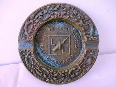 Vintage Ashtray Brass Medicamentos A Marca Em Que Dia A Dia Mais Se Confia Old''F