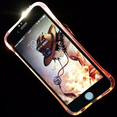 Handy Hülle LED Licht bei Anruf für Handy Apple iPhone X Pink Case Bumper Cover - Bild 1 von 3
