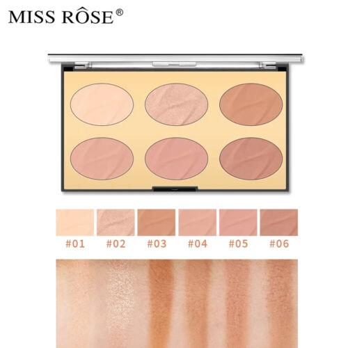 6 Farben Gesichtskontur Bronzer Schimmer Highlight 3D Brighten Shadow Puder Palette