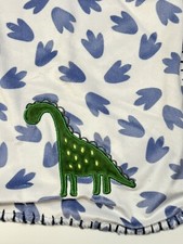 Child of Mine Carters Baby Blanket - Blue Dinosaur Feet - Soft Plush Fleece