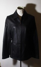 Women's Esprit Black Full Zip 100% Leather Jacket Size M Nwot