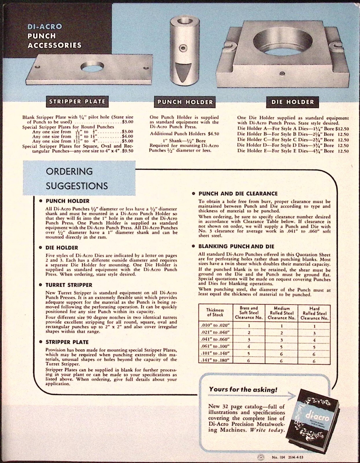 1953 Diarco Precision Machines for Die-less Duplicating Brochure