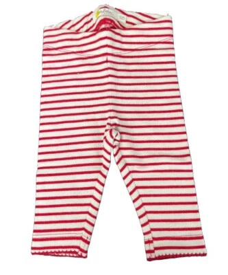 Baby Boden Full Length Striped Festive Everyday Jersey Leggings- Red/Ivory Print