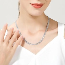 Womens Mens 4mm Diamond-Cut Curb Cuban Link Gold Plated Chain Necklace 8"-36"