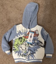 MARVEL Superhero's Kids Plush Hoodie Blue Size 4T NWT