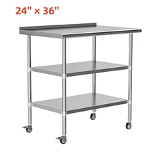 Stainless Steel Table Commercial Prep & Work Table 24"x36" With 2 Undershelf New