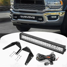 22'' LED Light Bar + Bumper Grille Mounts +Wire for Ram 2500/3500 2019-2024