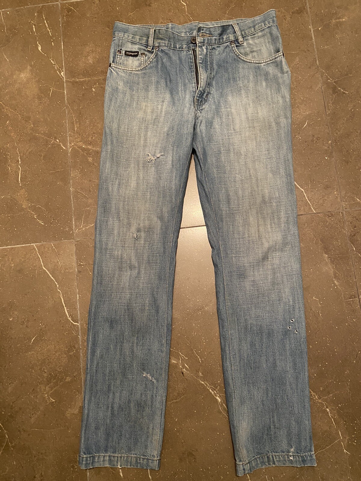 Jeans uomo vintage Yves Saint Laurent 30x30 logo ricamato