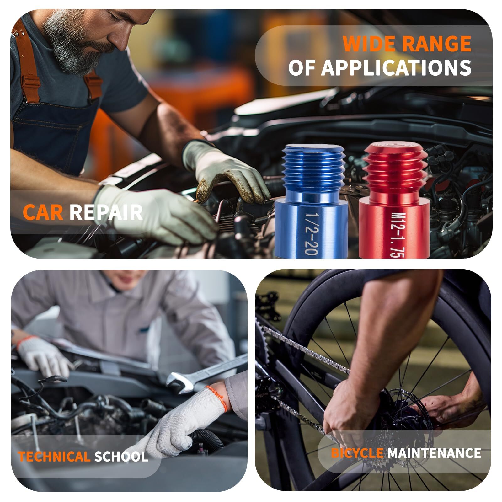 Nut and Bolt Thread Checker - Red & Blue 26 Gauges High-Speed Steel Bolt and ...