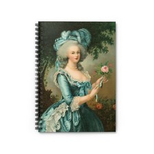 Marie Antoinette With A Rose Spiral Notebook - Ruled Line for Creative Minds