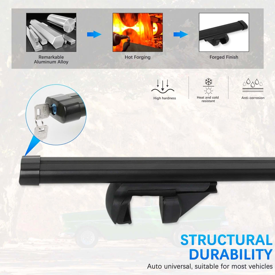 Black Roof Rack Cross Bar Cargo Carrier Aluminum For BYD Shark 6 2024 2025 - image 3 of 4