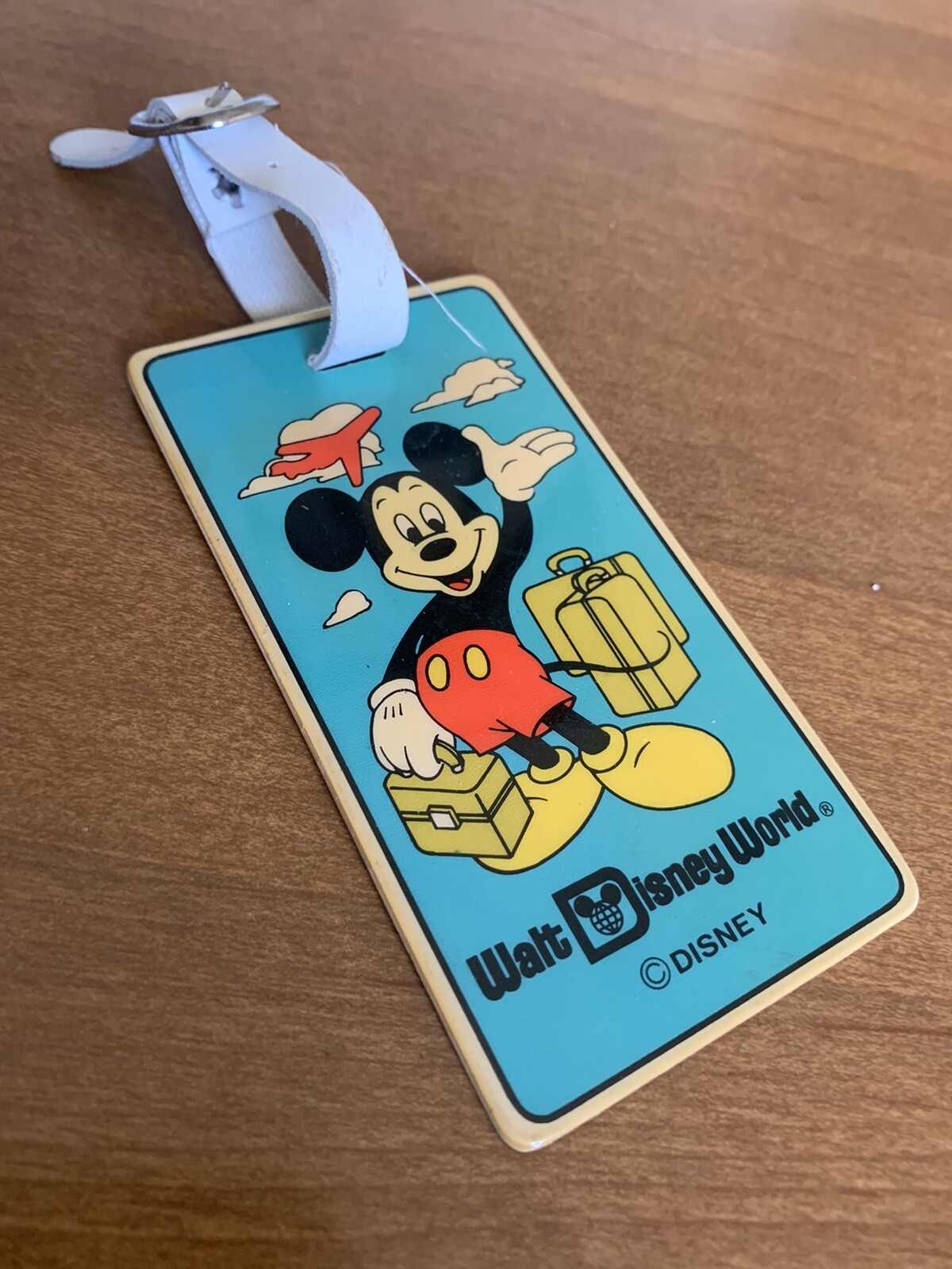 Vintage Walt Disney World Luggage Tag Mickey Mouse Plastic eBay