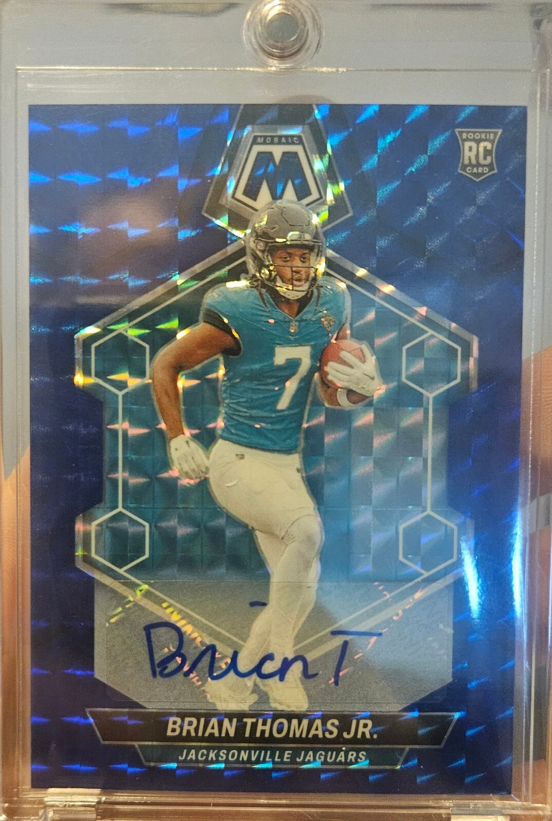 2024 Panini Mosaic Blue /99 Brian Thomas Jr Auto Rookie