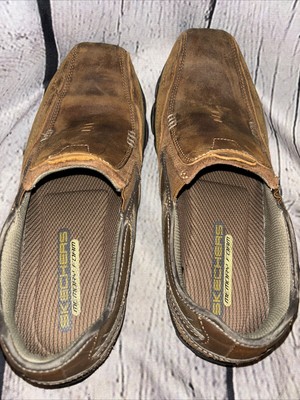 Skechers Diameter Heisman Brown Leather Slip On Casual  display picture 1