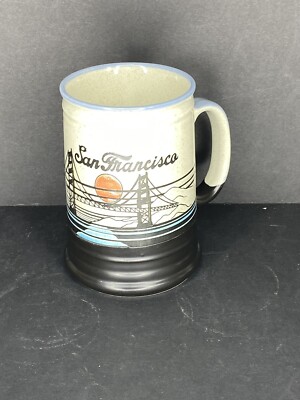 Vintage San Francisco Mico 1982 Stoneware Ceramic Coffee Mug Golden Gate Bridge