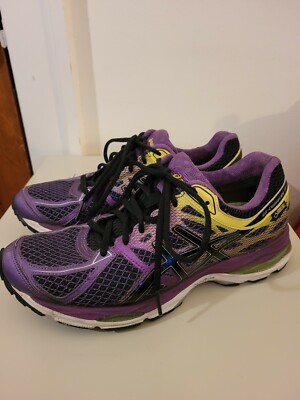 Asics Purple Yellow Gortex Gel Cumulus 17, Women's Sneakers, 9