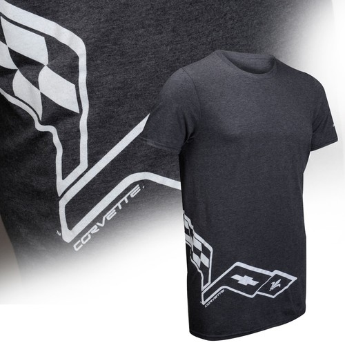 Small Men's 2005-2013 C6 Crossed Flags Outline T-Shirt - Picture 4 of 4