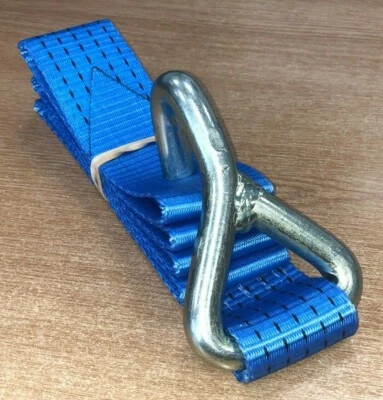 LIFTING-SLINGS 1x Ratchet Replacement Strap, Single Prong Claw Hook Tie Straps 5Ton 3m-20m