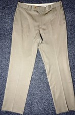 Brooks Brothers 1818 Madison Mens Wool Dress Pants 36x30 Khaki Tan Suit Trousers