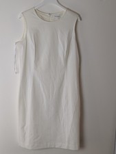 Calvin Klein Sleeveless Sheath Dress White 19” PTP 38” Length
