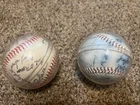 Lot Of 2 Autographed Baseballs Multiple Signatures Unknown