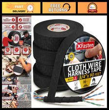 High-Heat Resistant Cloth Electrical Tape 3/4" x 90ft - 5-Pack for Automotive Us