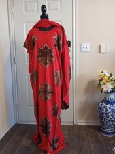 African Dera Kaftan Dress Tie Dye One Size Multi Color