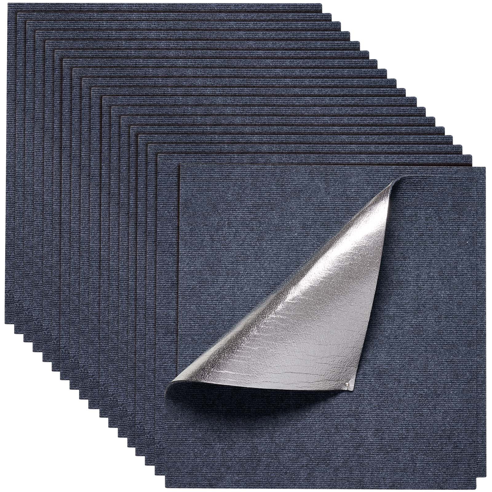 Uimoso 24x24 Inch Carpet Tiles, 15-Pack, Self-Adhesive Gray Rug Squares