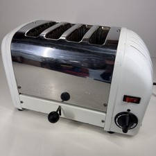 Dualit 4 Slice Classic Toaster White Cream & Chrome Stainless Tested & Working