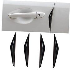 4PCS Car Door Edge Guards, 3D Anti-Scratch Anti-Collision Rearview Mirror Black