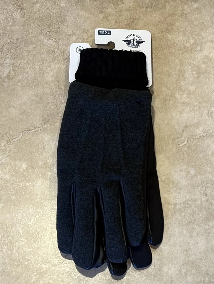Guantes de invierno negros para hombre Dockers - Nuevos con etiquetas Envío rápido Foto 2 de 4
