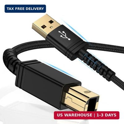 USB Printer Cable,USB A to B Scanner Cables Printer Cord High Speed USB 2.0 Type