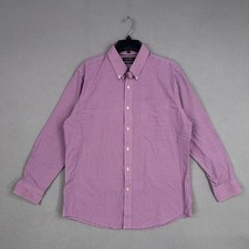 Lauren Ralph Lauren Shirt Mens 17 34/35 Pink Check Slim Fit Stretch Non Iron LRL