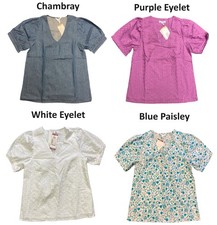 Draper James Women's Short Puff Sleeve Heidi V Neck Top