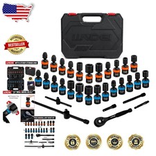 Heavy Duty 1/4" Swivel Socket Set 33pc CR-MO Wobble Ratchet Extension SAE Metric