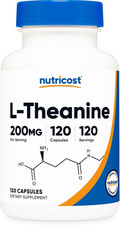 L-Theanine 200Mg, 120 Capsules, Double Strength, Gluten Free  Gmo-Free