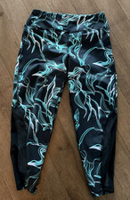 Girls leggings Z by Zelle size large 10/12 black, green and pink 20 inch inseam