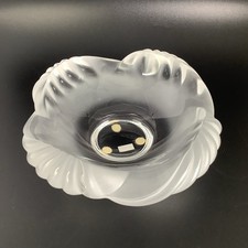 Signed Vintage LALIQUE Frosted Crystal ARUBA Art Glass Bowl, Ashtray 7" #10757