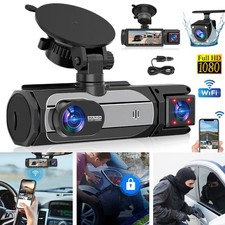 3-Kanal Dashcam Auto,Auto Kamera mit 24H Parküberwachung, Nachtsicht,G-Sensor