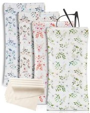 4-Pack Soft Eyeglass  Sunglasses Cases for Women, Floral PU Pouch  Eyeglass