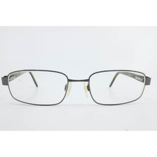 IZOD 382 Gunmetal Rectangular Eyeglass Frames Olive Marbled Temples 53-17-140