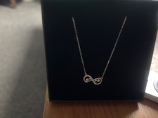 925 sterling silver infinity necklace in original box