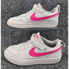 Nike Court Borough Low Recraft Little Kids 2.5Y Shoes White Pink School Sneakers