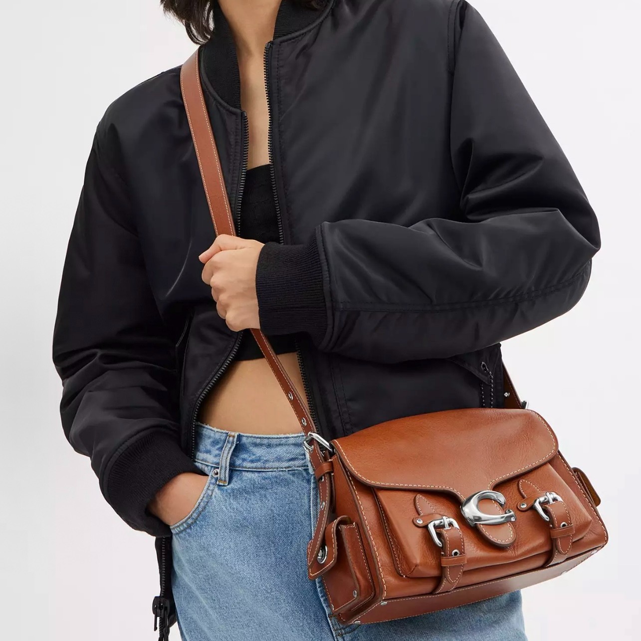 NWT Coach CT721 Leather Soft Tabby Shoulder Bag Crossbody Brown New Outlet image 4