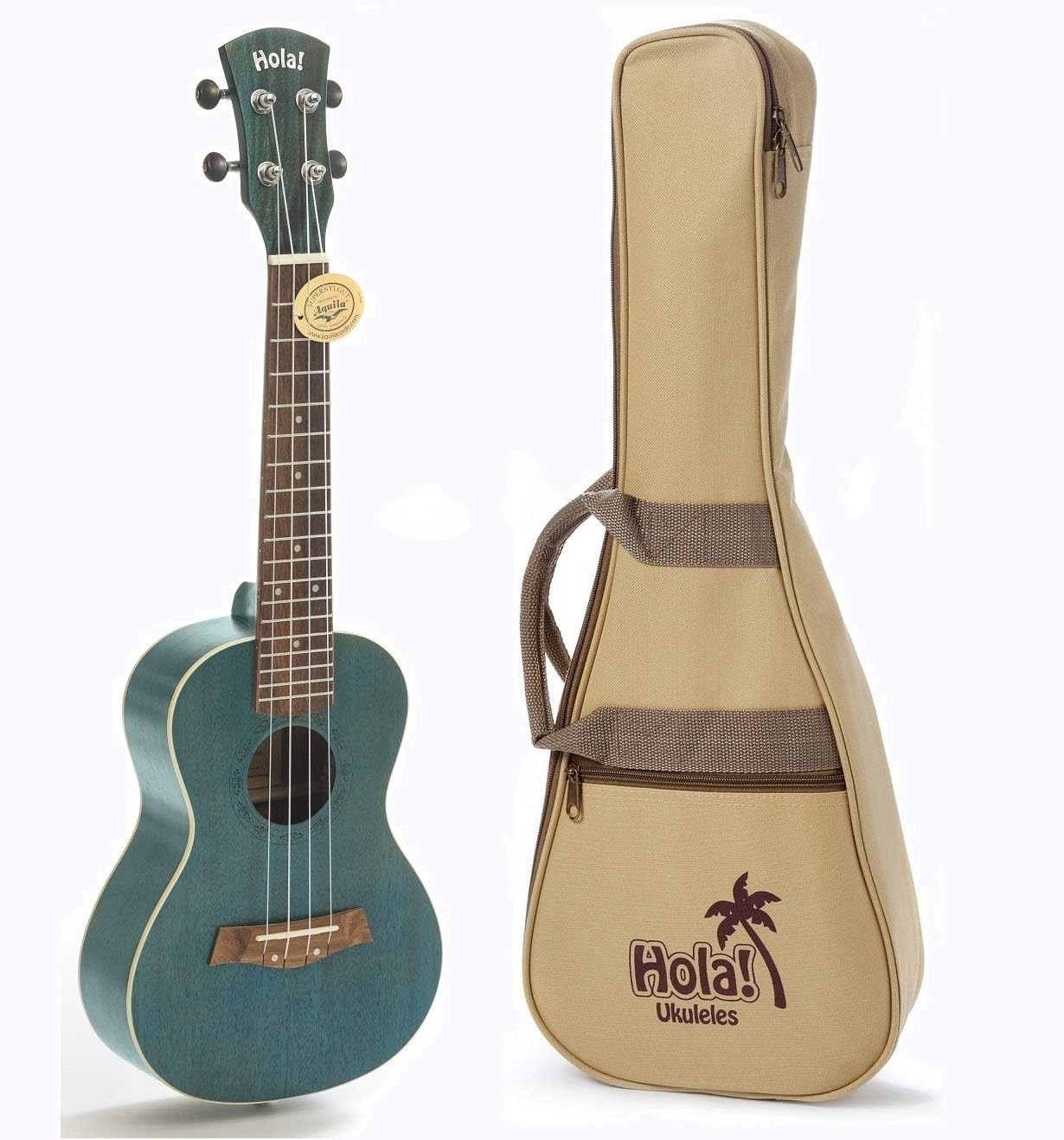 Hola! Music HM-124BU+ Concert Ukulele Bundle, Deluxe Series, 24 Inch Mahogany