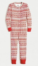 Crewcuts Fair Isle Union Suit Kids Sz 10 Holiday Long Johns One Piece Pajamas