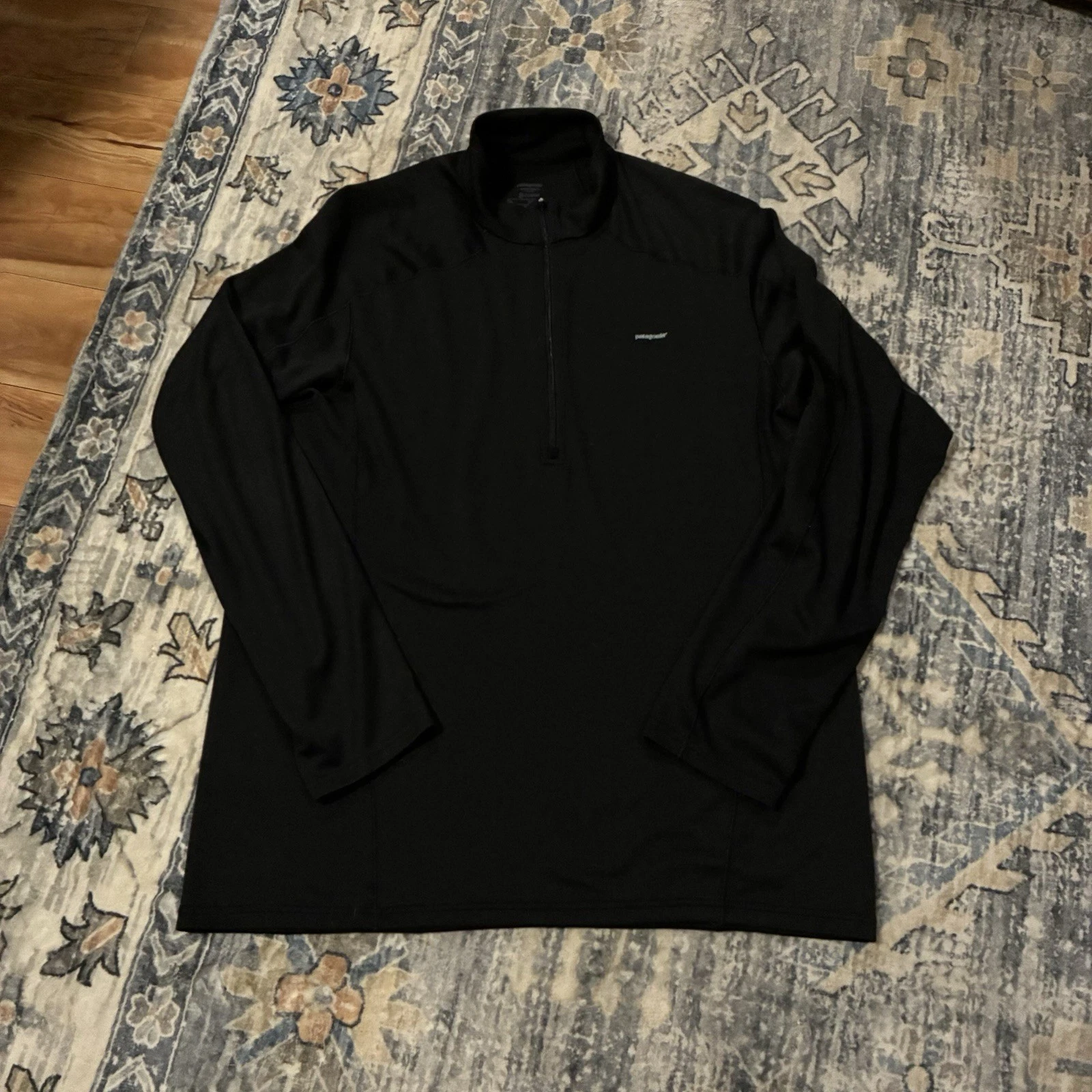 Patagonia Capilene Midweight 1/4 Zip Mens XL Pullover Shirt Base Layer Black