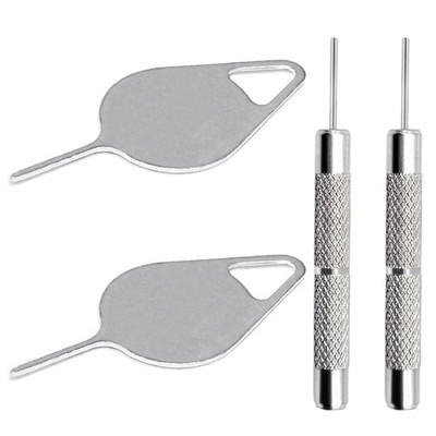 AYWFEY 4 Pcs SIM Card Removal Openning Tool Tray Eject Pins Needle E, Sliver