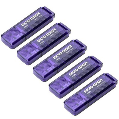 Micro Center SuperSpeed 5 Pack 64GB USB 3.0 Flash Drive 64GB, Blue - x5