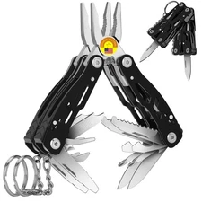 2PCS Mini Multitool Pliers 15 in 1, Handmade Multi Tool Plier, Premium Keycha...